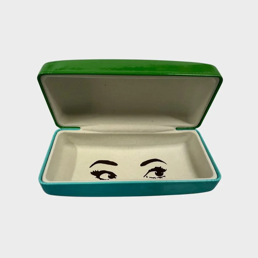Kate Spade New York Green Hard Cover Eyeglass Sunglasses Case Clamshell
